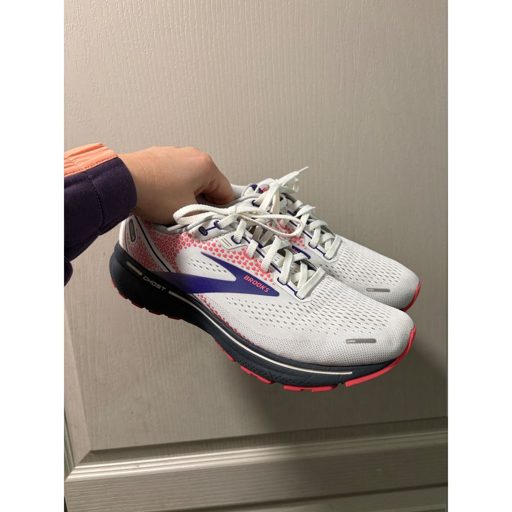 Brooks Ghost 14 Women's Running Athletic Tennis Shoes White Pink Purple Size 9.5